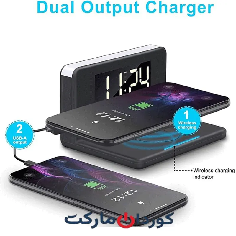 ساعت دیجیتالی وایرلس (شارژر بی سیم) رومیزری پوینتاچ POINTUCH مدل SY-W0241 -استوک کد (40788) - Image 4