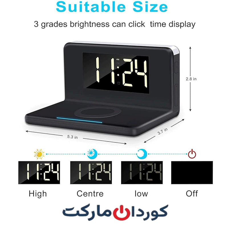 ساعت دیجیتالی وایرلس (شارژر بی سیم) رومیزری پوینتاچ POINTUCH مدل SY-W0241 -استوک کد (40788) - Image 2
