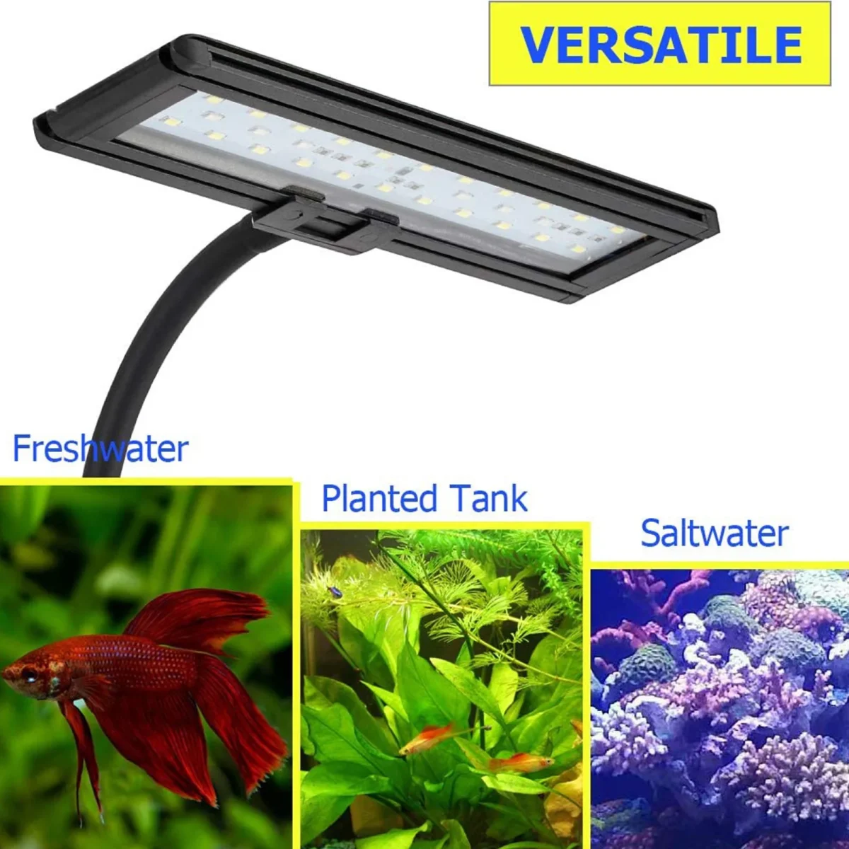 چراغ آکواریوم LED سفید و آبی هایگر Hygger مدل HD-3040D/E - Image 6