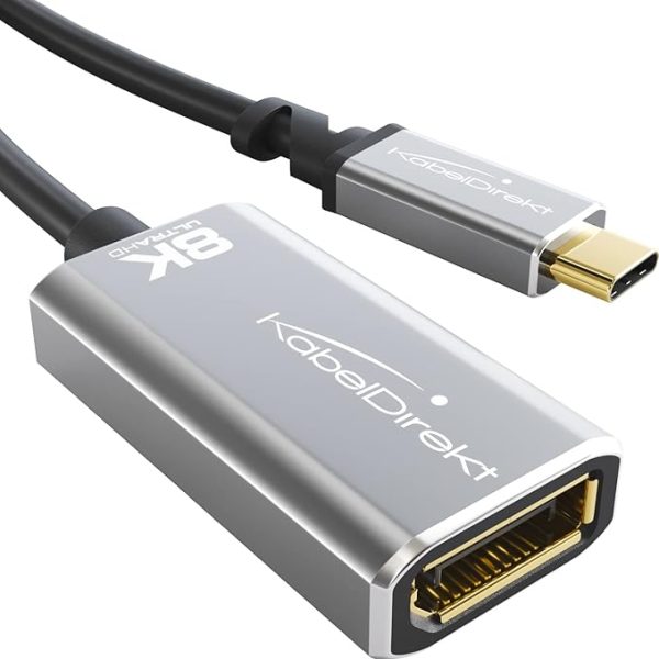 آداپتور تبدیل USB-C به DisplayPort 1.4 با کیفیت 8K و بدنه تمام فلزی نشکن Kabeldirect