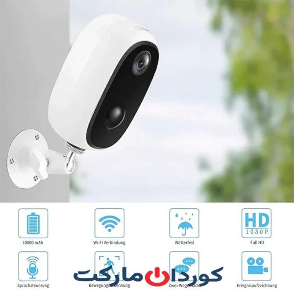 دوربین مداربسته IP بیس سیم 1080P فضای باز zeetopin