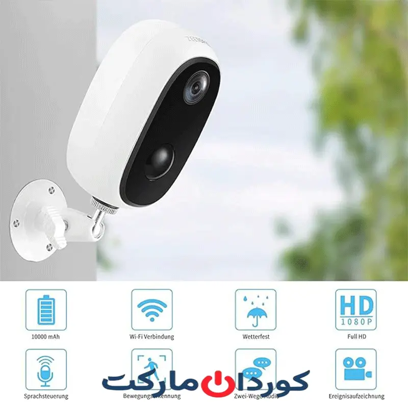 دوربین مداربسته IP بیس سیم 1080P فضای باز zeetopin