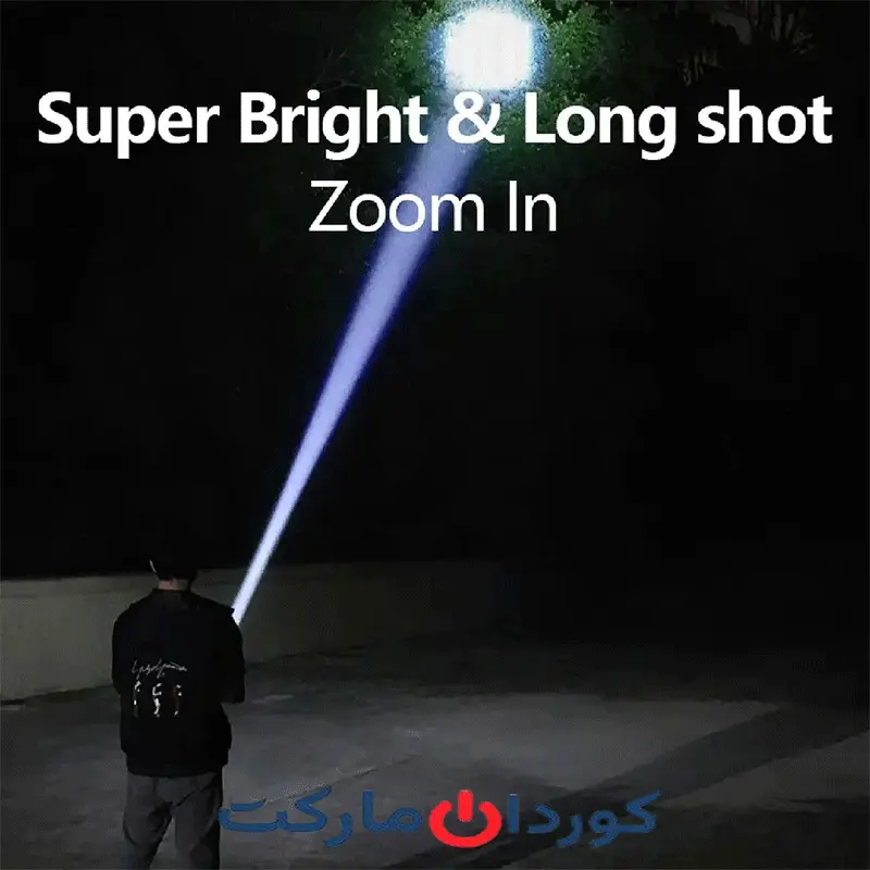 چراغ قوه شارژی ضدآب 1200 میلیآمپرساعت smiling shark SD-1023 - Image 8