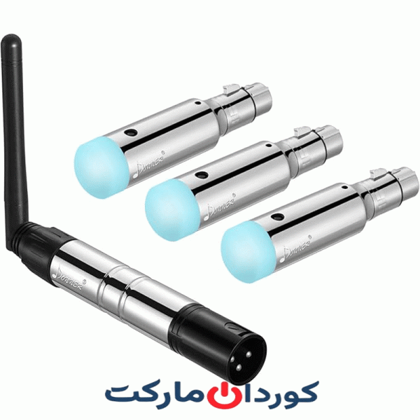 کیت کنترل بی‌سیم DMX512 با 4 عدد کابل و 3 عدد گیرنده