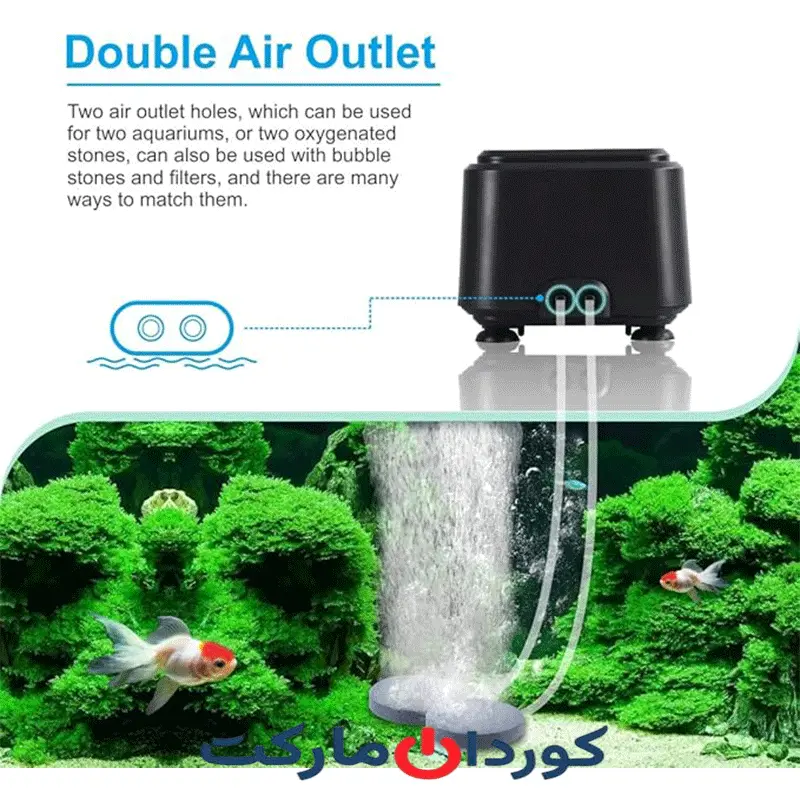 پمپ هوای آکواریوم بی صدا <30dB هایگر Hygger مدل HG-958 - Image 4
