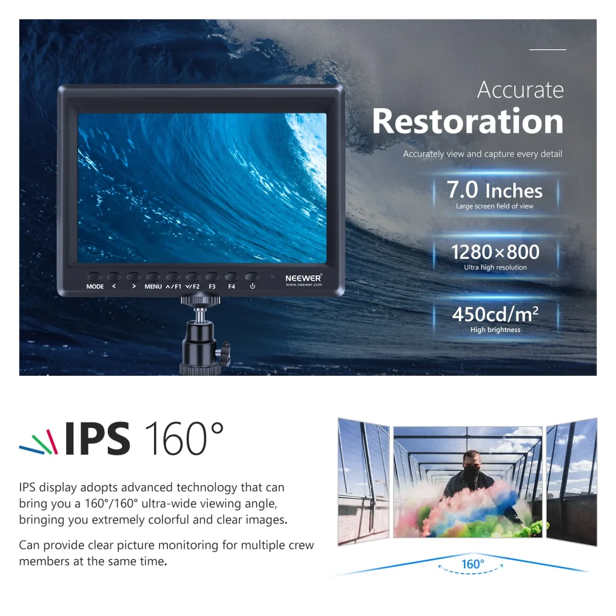 مانیتور میدانی دوربین HD 7 اینچی NEEWER F100 - Image 8
