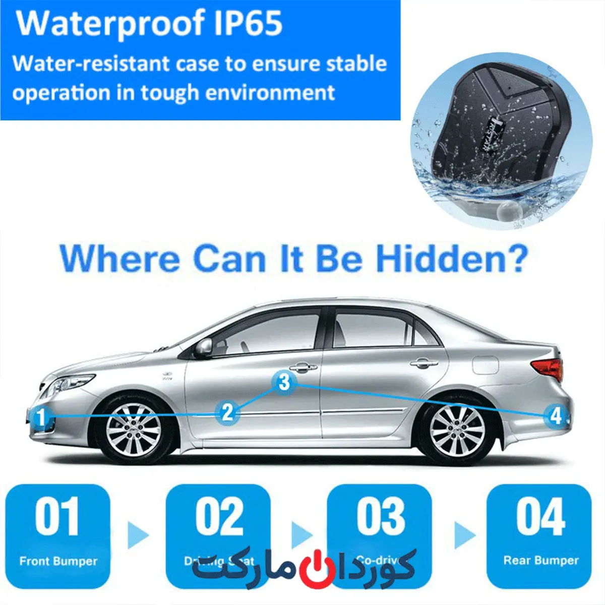 ردیاب GPS وسیله ی نقلیه مخفی TKSTARضد آب - Image 6