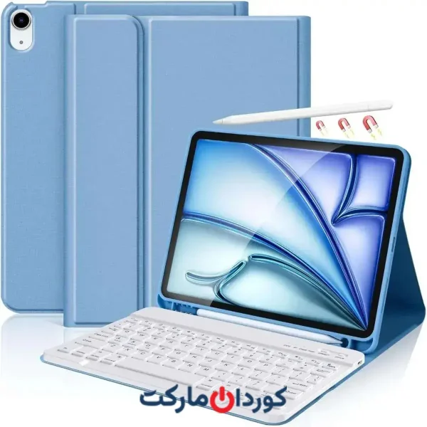 کیف کیبوردی KBCASE M3/M2 2025/2024 اینچی برای آیپد ایر نسل پنجم/چهارم/آیپد پرو 11
