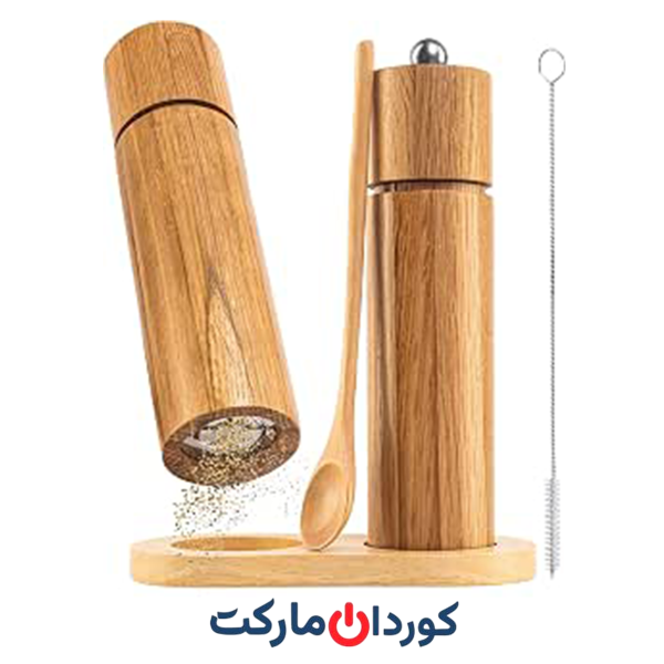 ست آسیاب ادویه چوبی Aatooz همراه با قاشق تخته سرو