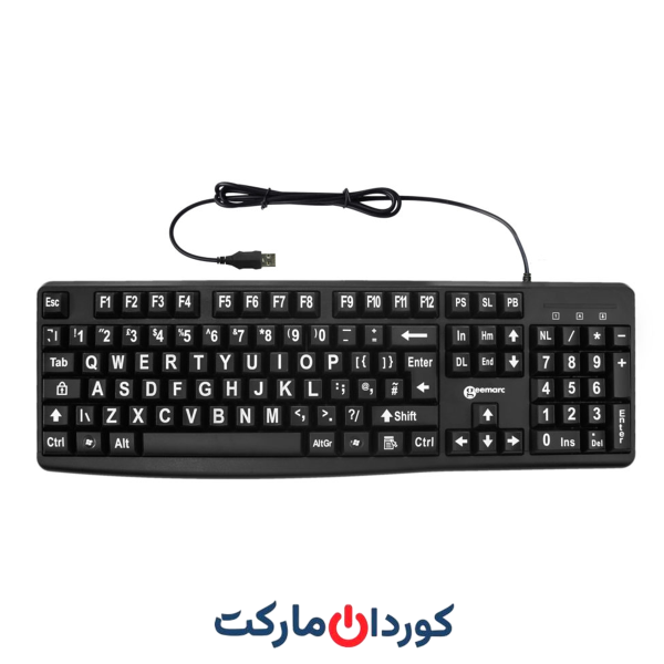 کیبورد گیمارس Geemarc مدل KBSV3_BLK_GE با پورت USB و کلیدهای بزرگ QWERTZ