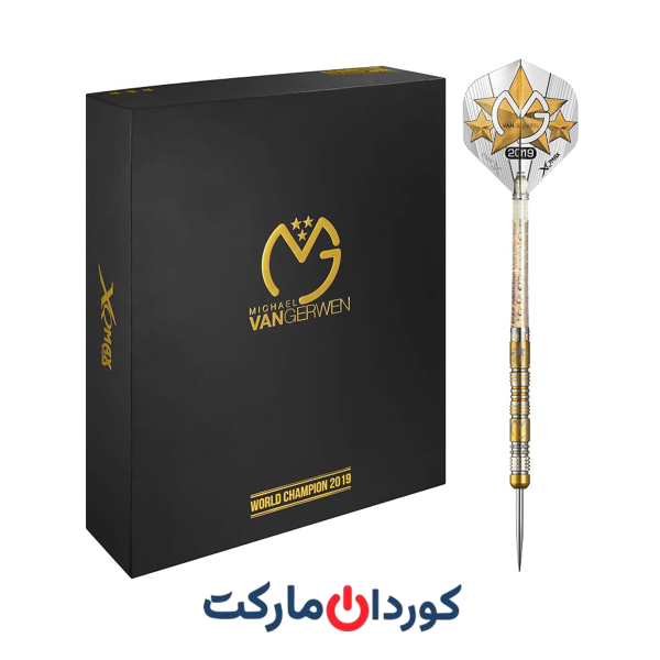 ست کلکسیونی سه عددی دارت XQmax با کارت امضا شده ی شخص مایکل ون‌گروِن Micheal VANGerwen جام جهانی 2019