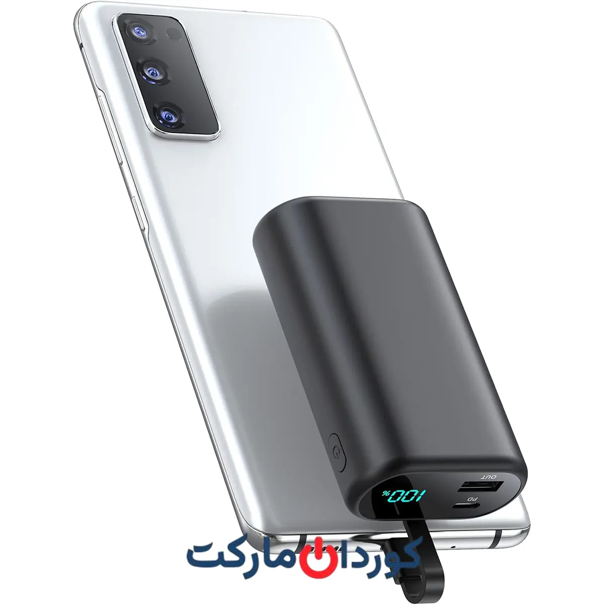 پاور بانک قابل حمل با ظرفیت ۱۰۸۰۰ میلیآمپر ساعت و کابل LIGHTNING داخلی (مدل HX90X1)