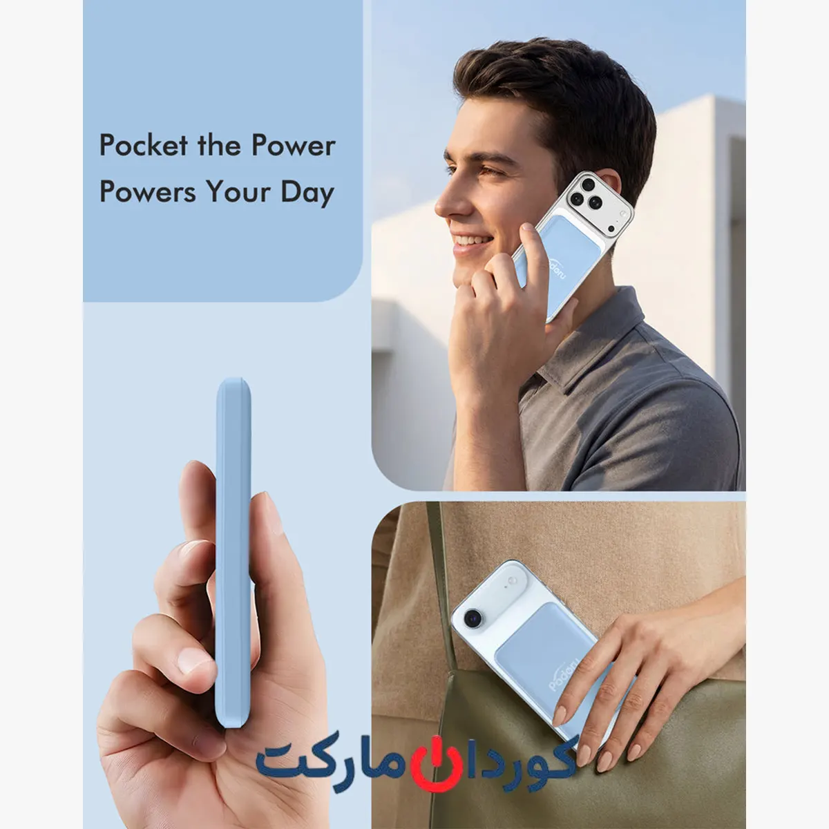پاور بانک وایرلس مغناطیسی 10000میلی آمپر AOGUERBE مدل KT-D003 - استوک - Image 5