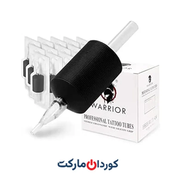 تیوب‌های تاتو WARRIOR گریپ تاتو یکبار مصرف استریل حرفه‌ای بدون لغزش با نوک بلند لاستیکی نرم 1.2 9R