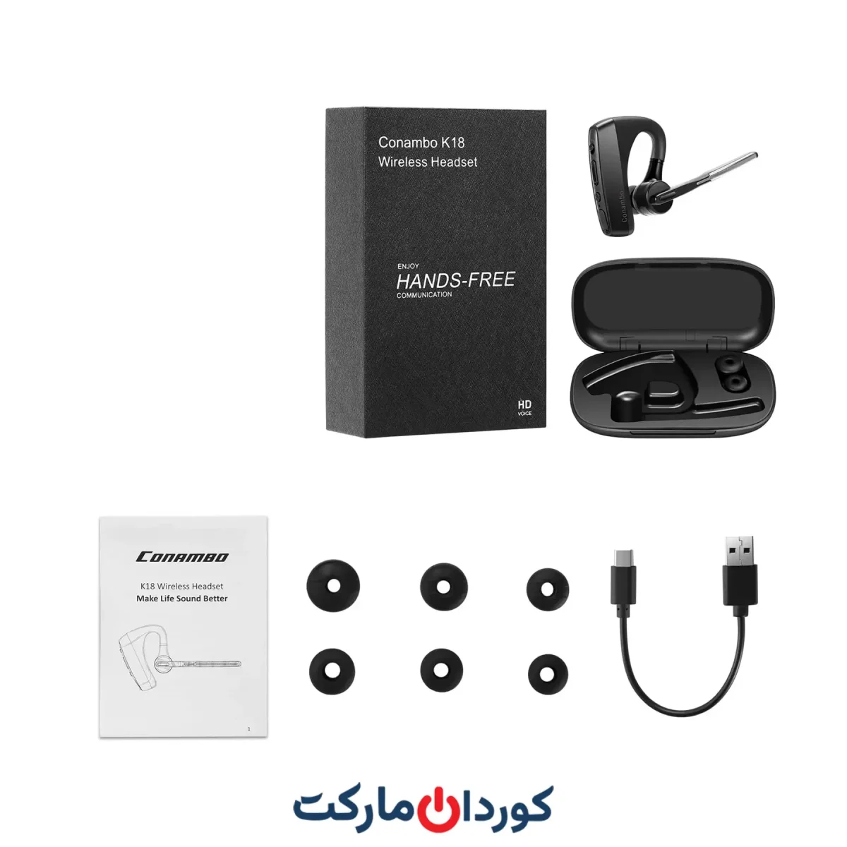 هدست بلوتوث تک گوشی بی سیم Conambo مدل K10C - Image 3