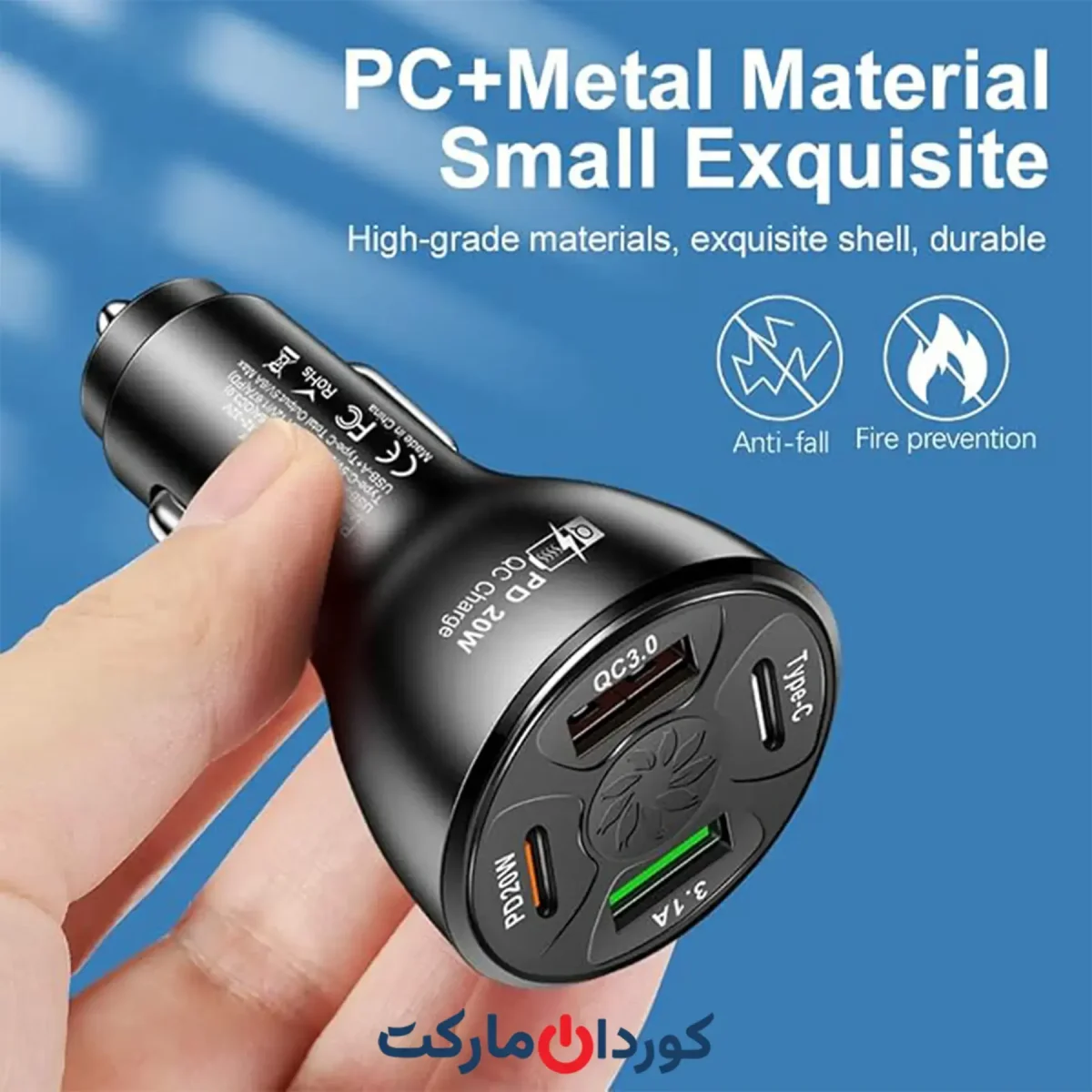 شارژ فندکی خودرو 4 پورت مدل bk362-2pd