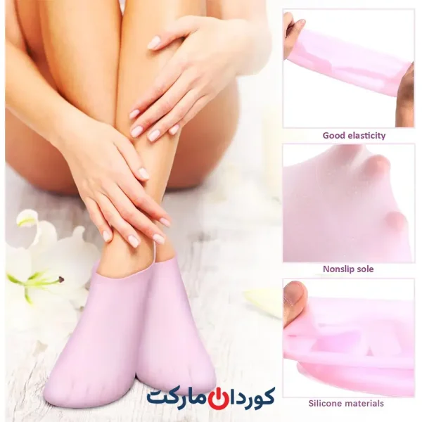 جوراب سیلیکونی سایز XL موجود در دو رنگ صورتی - سفید