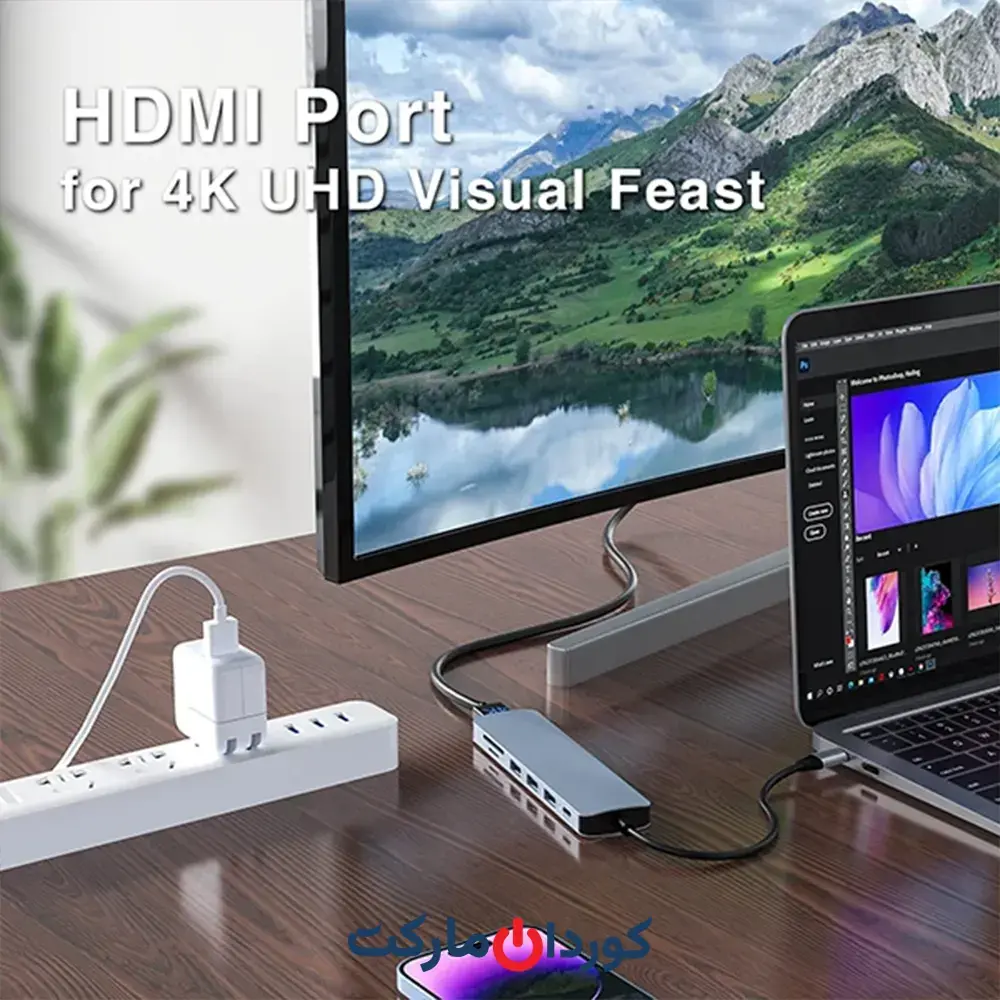 هاب 7 پورت USB-C مدل HB036 - Image 4