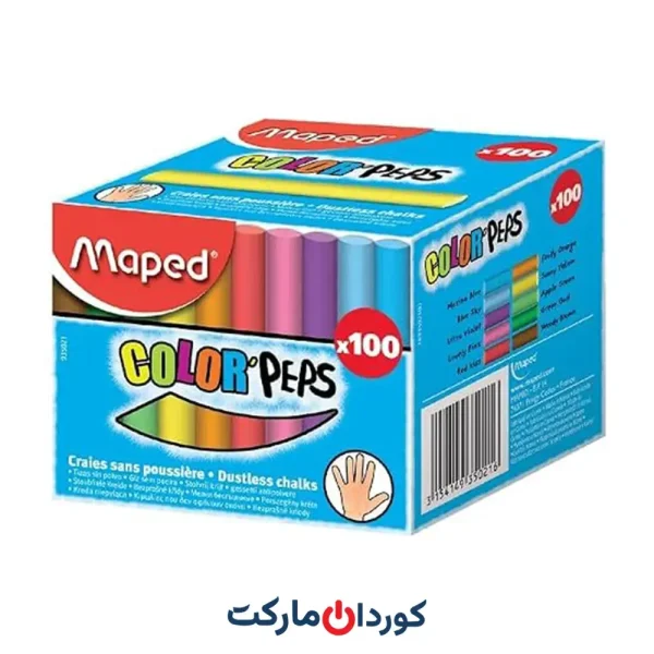 گچ‌های مرغوب Maped برای تخته سیاه و تخته سنگ طبیعی - جعبه 100 عددی