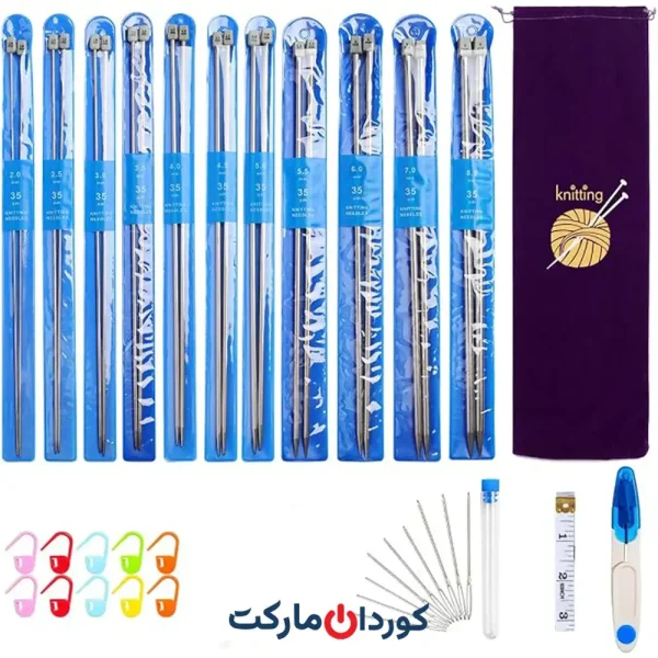 22 عدد میل بافتنی از جنس استیل ضد زنگ جوزیا JOZEA