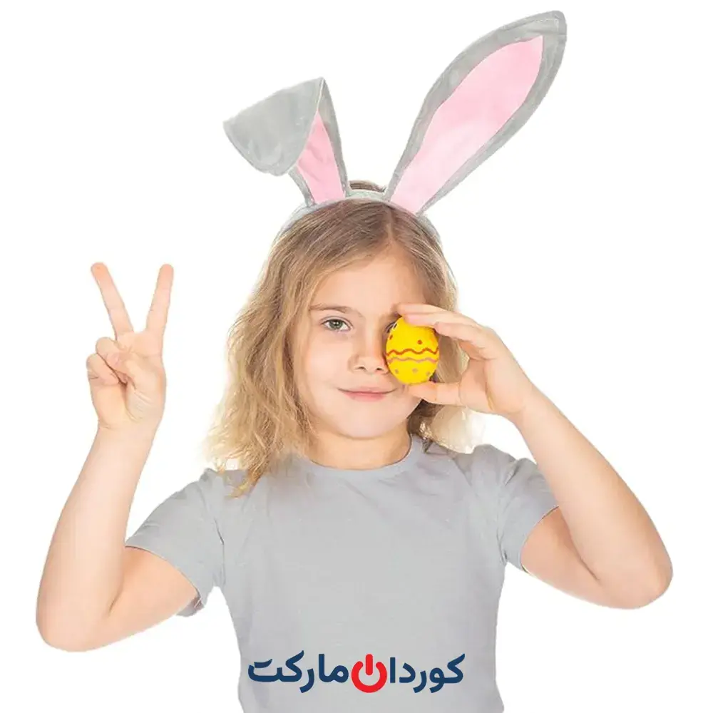 هدبند گوش خرگوشی خاکستری و سفید Funcredible - Image 3