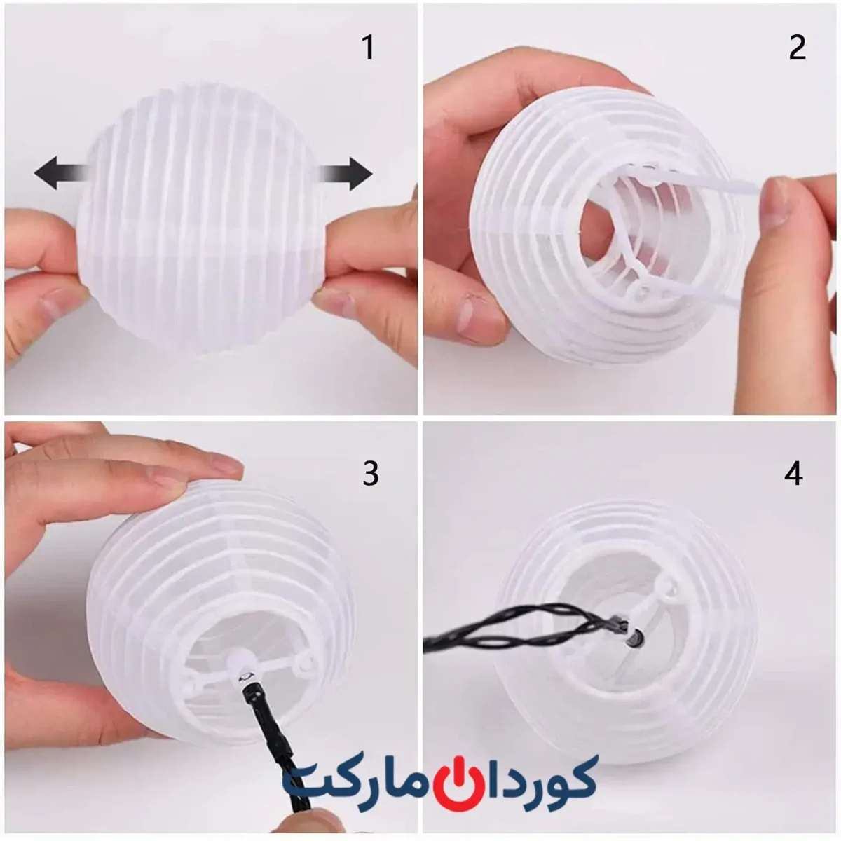 چراغ‌های رشته‌ای خورشیدی Lezonic مخصوص فضای باز طرح فانوس مدل SL-LED-30-D - Image 3