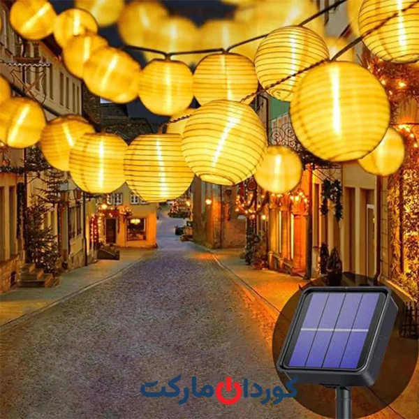 چراغ‌های رشته‌ای خورشیدی Lezonic مخصوص فضای باز طرح فانوس مدل SL-LED-30-D