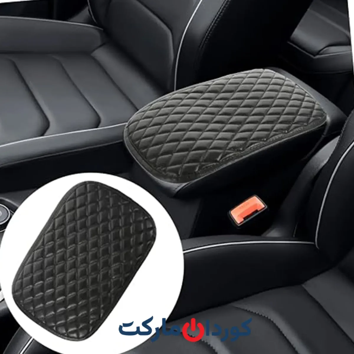 محافظ دسته صندلی خودرو یونیورسال مدل PU مشکی برای کنسول خودرو - Image 3