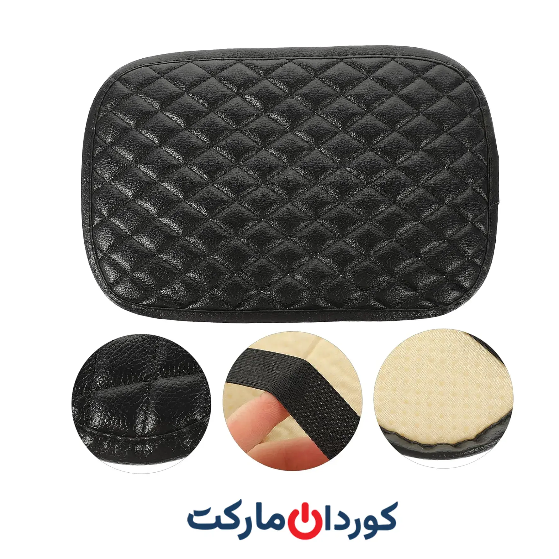 محافظ دسته صندلی خودرو یونیورسال مدل PU مشکی برای کنسول خودرو - Image 2