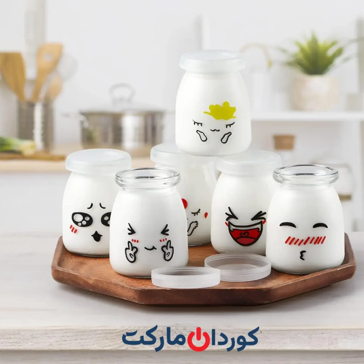 6 عدد شیشه خامه ۱۵۰ میلیلیتری با درب پلاستیکی - Image 5