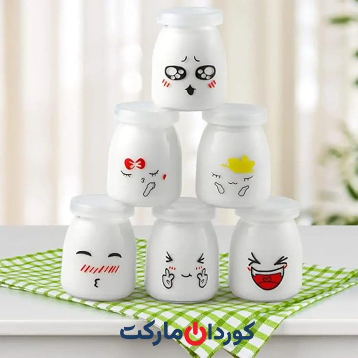 6 عدد شیشه خامه ۱۵۰ میلیلیتری با درب پلاستیکی - Image 3