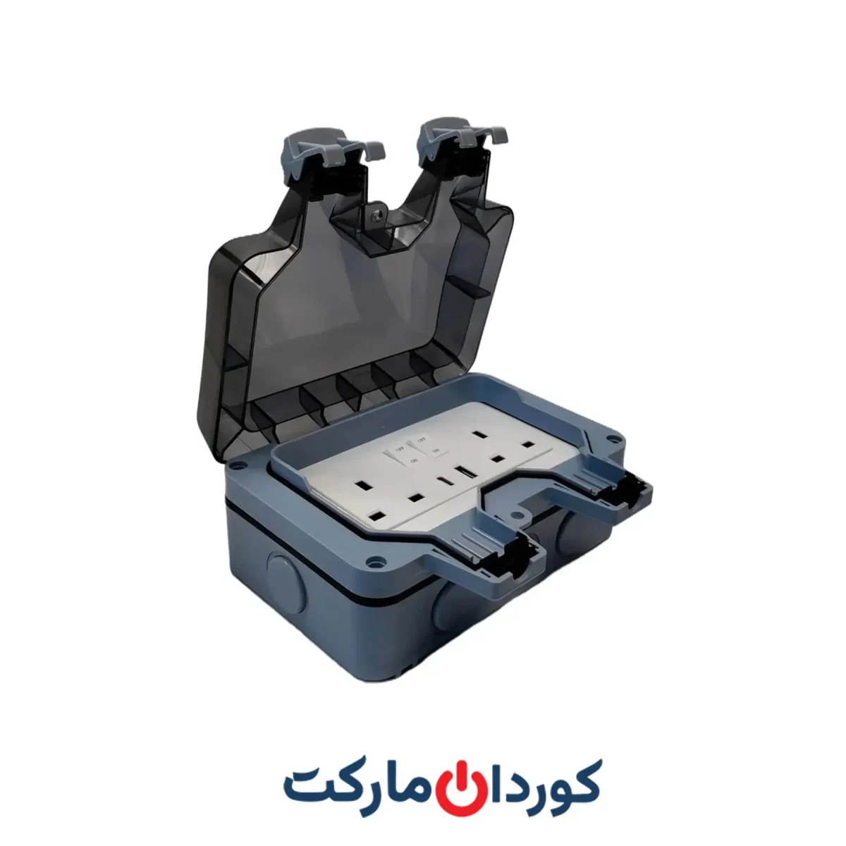 پریز برق دو شاخه ضد آب و گرد با پورت USB-A و USB-C - استاندارد IP66